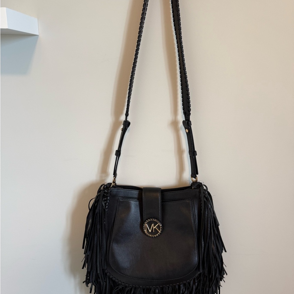 Michael Kors Black Crossbody Bag with Fringe